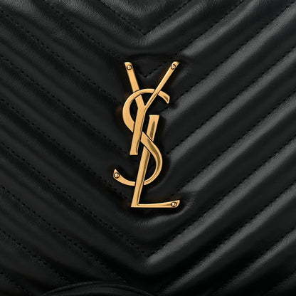 Saint Laurent Calfskin Matelasse Monogram Lou Camera Bag Black 8 of 10