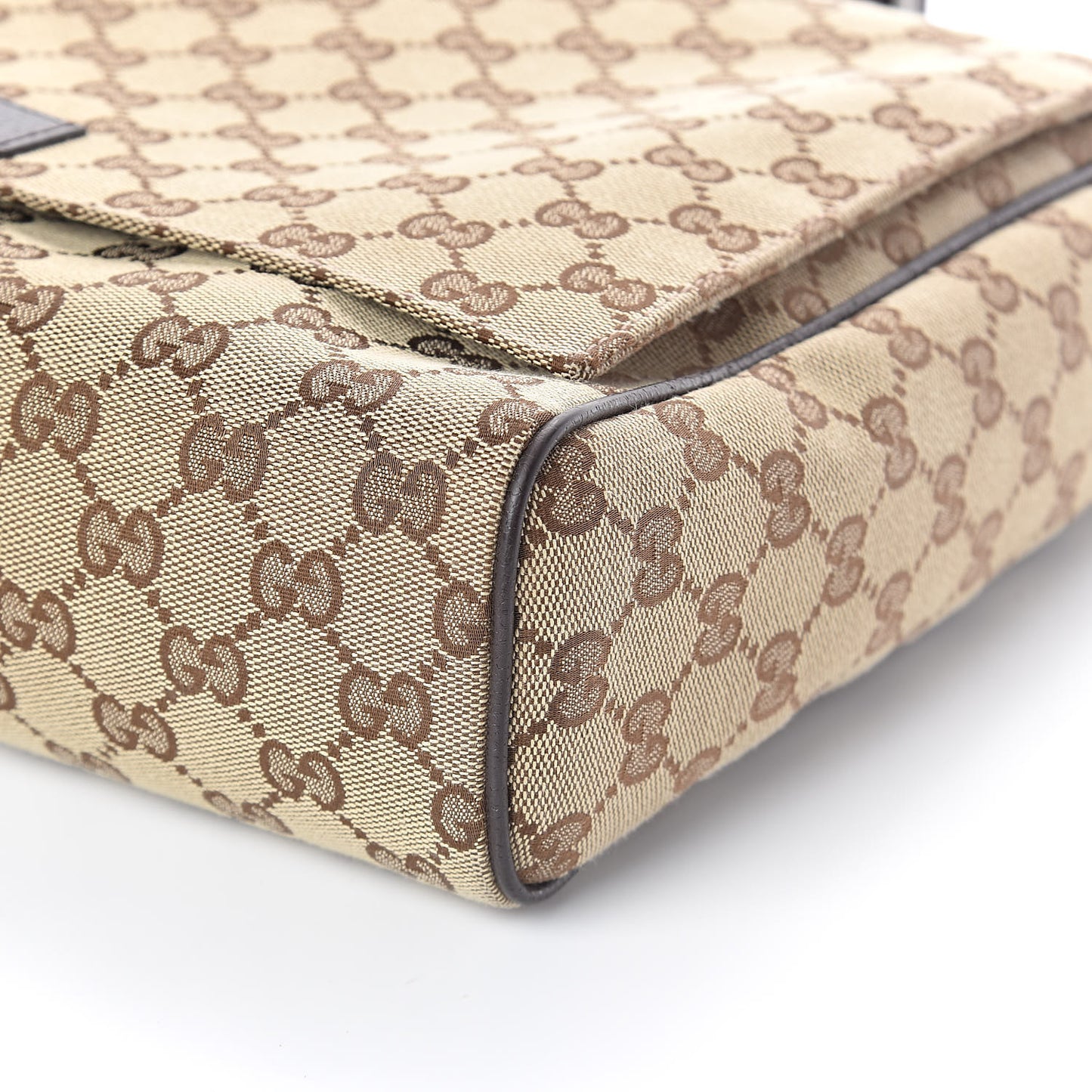 Monogram Small Flap Messenger Bag Beige Dark Brown