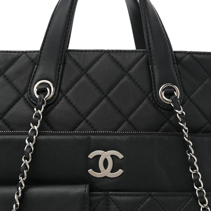 Chanel Calfskin Quilted Ultra Pocket Shopping Tote Black 8 of 12