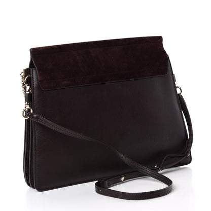 Chloe Suede Calfskin Medium Faye Shoulder Bag Dark Purple 3 of 10