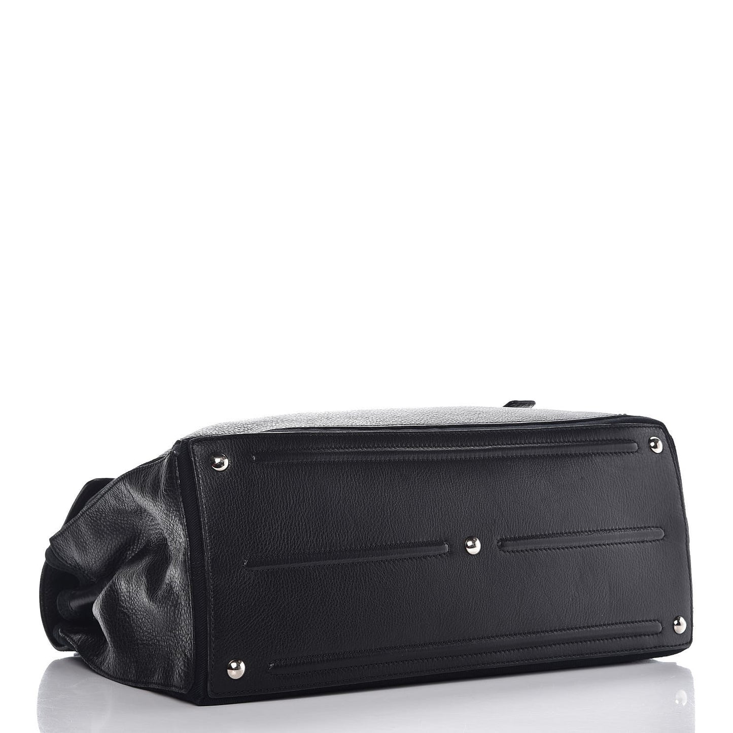 Calfskin Canvas Large Muse Two Black