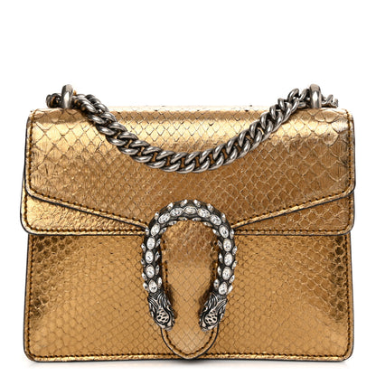 Gucci Snakeskin Mini Dionysus Shoulder Bag Gold 1 of 16
