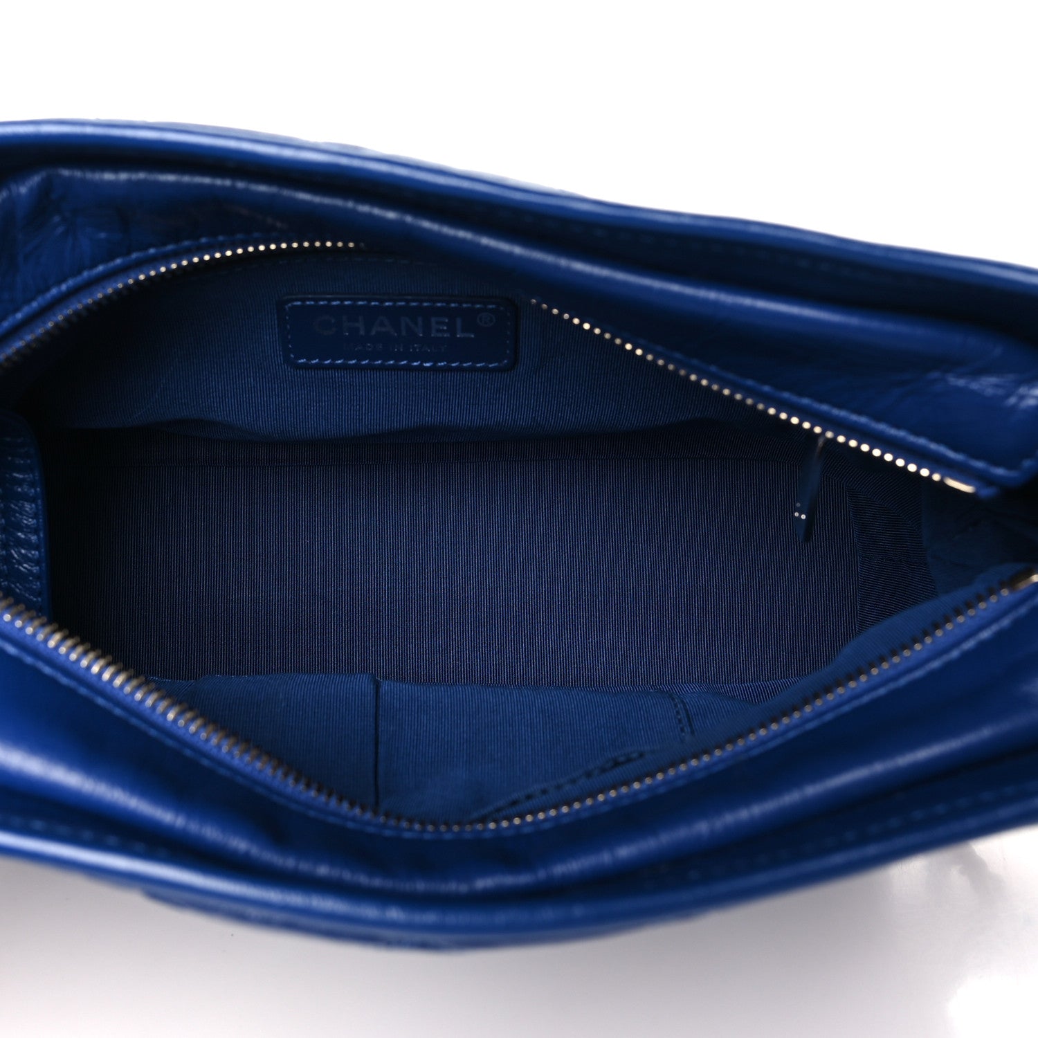 Chanel Aged Smooth Calfskin Quilted Medium Gabrielle Logo Hobo Blue 5 of 10