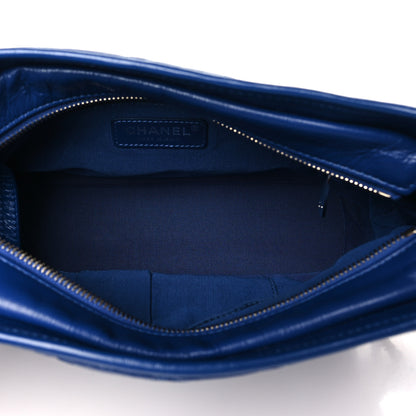 Chanel Aged Smooth Calfskin Quilted Medium Gabrielle Logo Hobo Blue 5 of 10