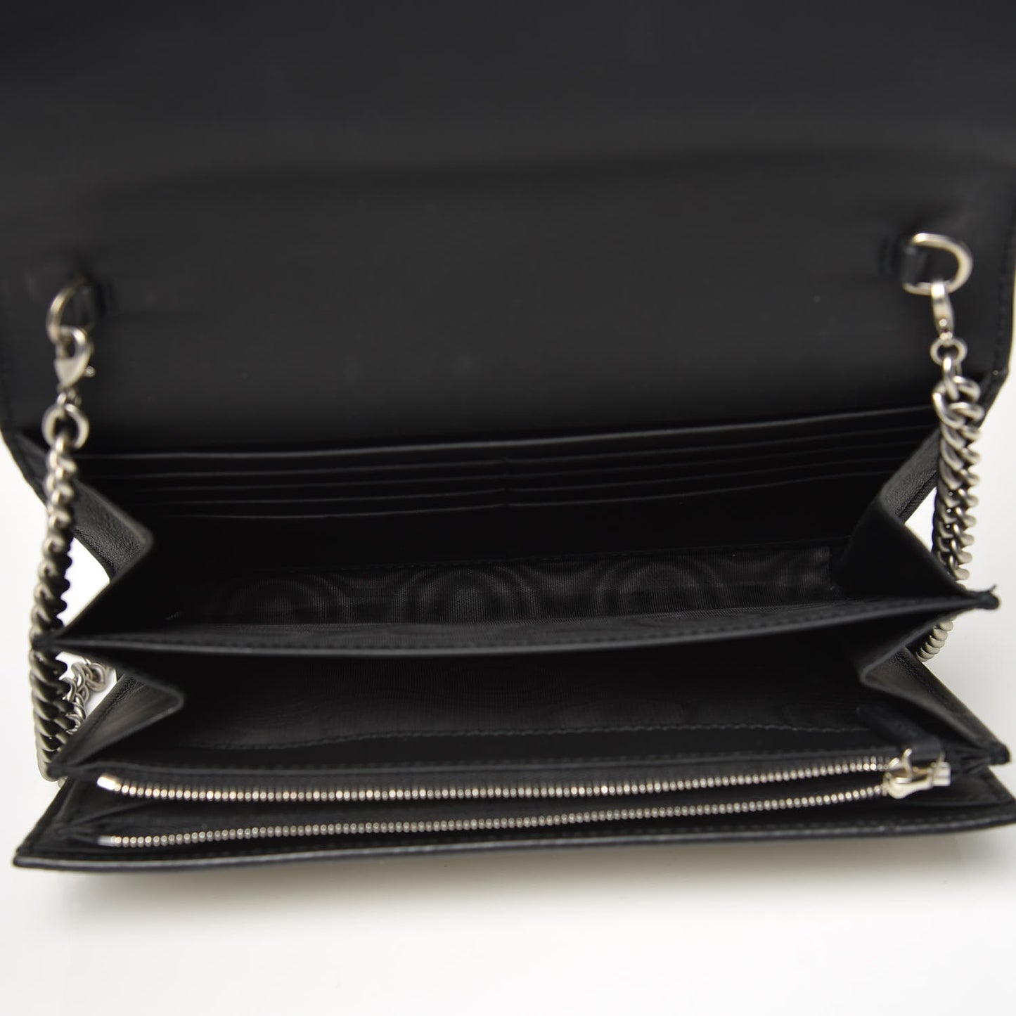 GG Supreme Monogram Mini Dionysus Chain Wallet Beige Black