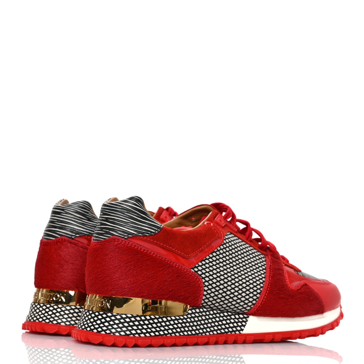 Epi Calf Hair Calfskin Run Away Sneakers 36 Rouge