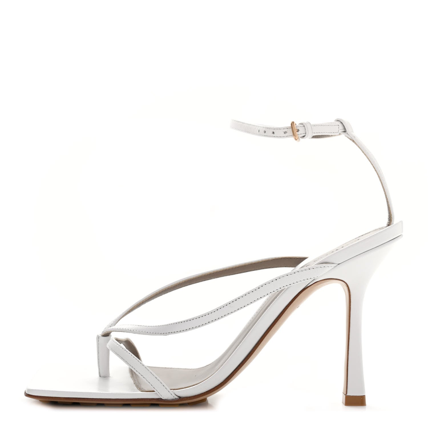 Bottega Veneta Lambskin Stretch Multi Strap 90mm Sandals 38 Optic White 1 of 7