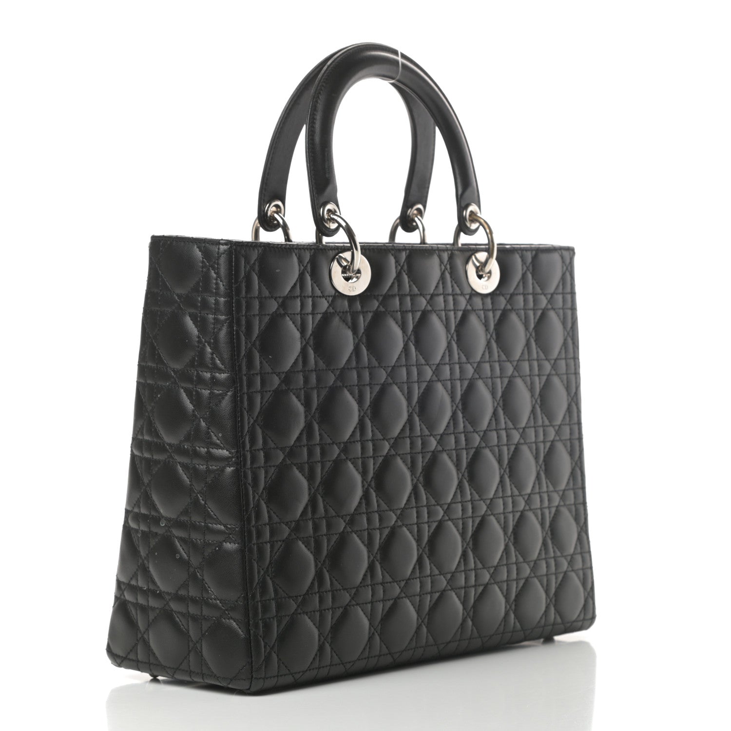 Christian Dior Lambskin Cannage Large Lady Dior Black 3 of 14