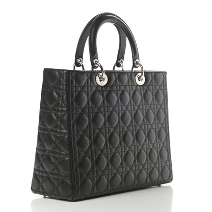 Christian Dior Lambskin Cannage Large Lady Dior Black 3 of 14