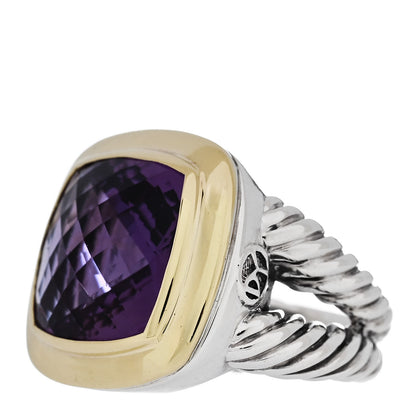 David Yurman Sterling Silver 18K Yellow Gold Amethyst 11mm Albion Ring 51 5.75 3 of 5
