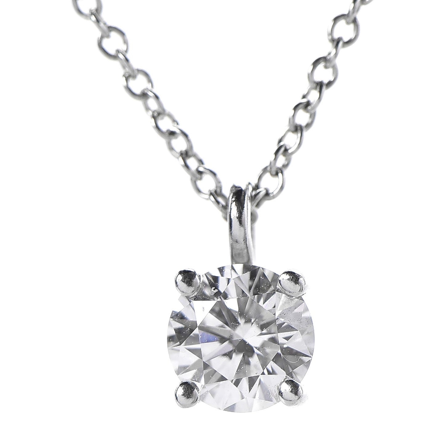 Platinum Diamond .48ct Solitaire Pendant Necklace