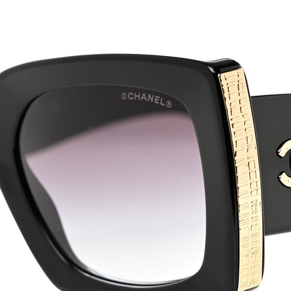 Chanel Acetate Rectangle Sunglasses 5435 Black 7 of 7