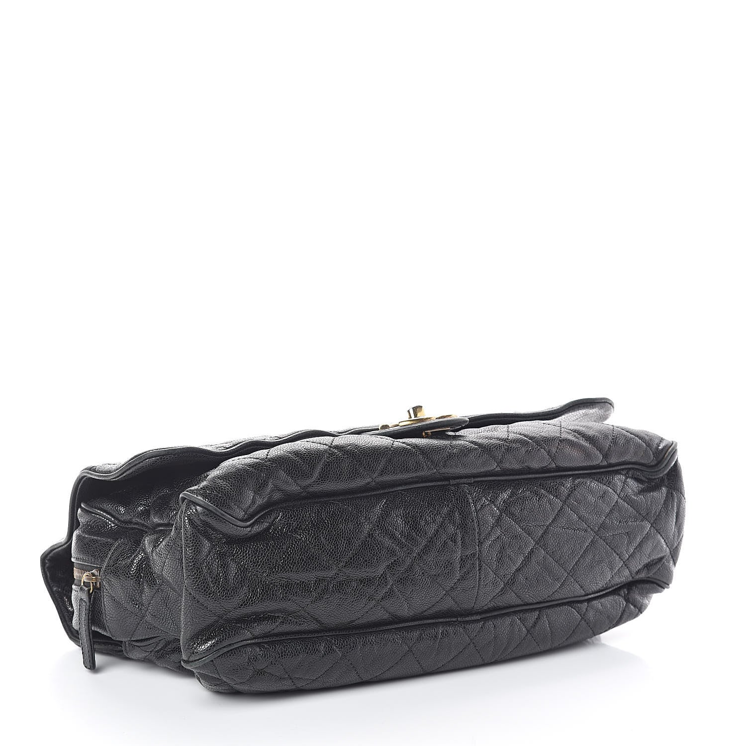 Chanel Crumpled Grained Calfskin Quilted Maxi Shiva Flap Black 4 of 10