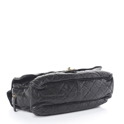 Chanel Crumpled Grained Calfskin Quilted Maxi Shiva Flap Black 4 of 10