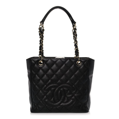 Chanel Caviar Quilted Petit Shopping Tote PST Black 1 of 10