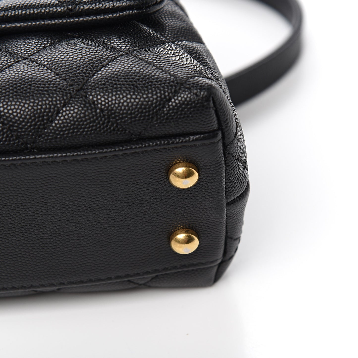 Caviar Quilted Mini Coco Handle Flap Black
