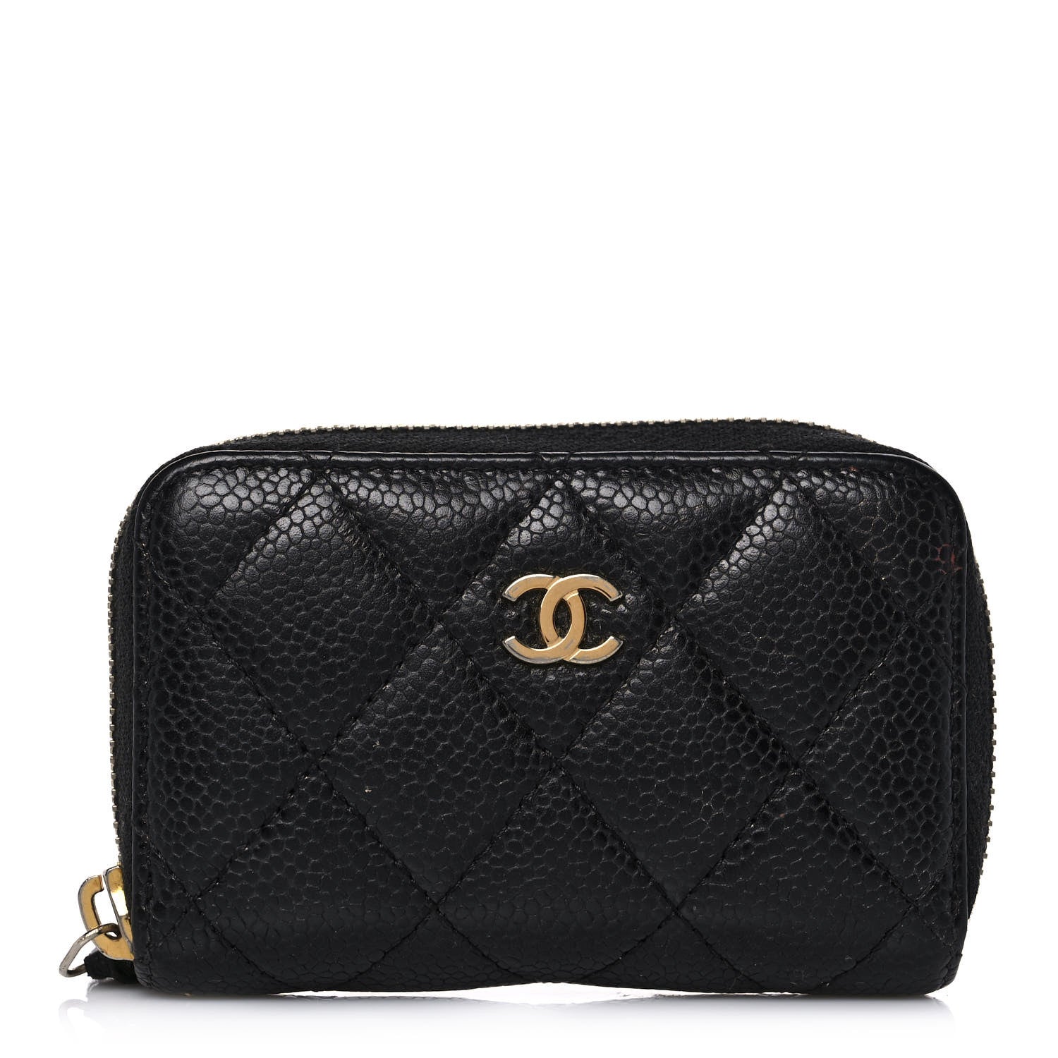 Chanel Caviar Quilted Zip Coin Purse Black 1 of 12