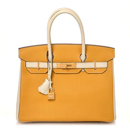 Hermes Togo Horseshoe Birkin 30 Jaune Ambre Craie 1 of 11