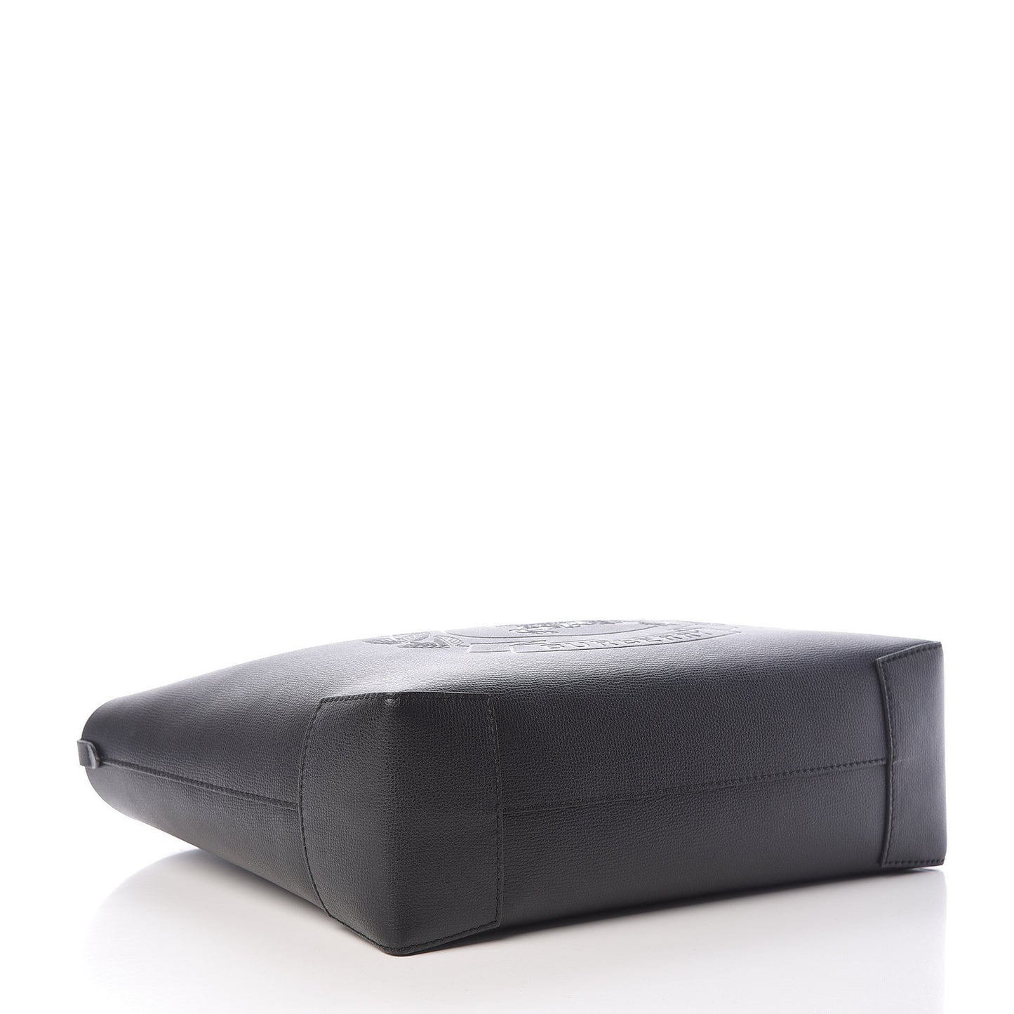 Calfskin Crest Embossed Small Tote Black