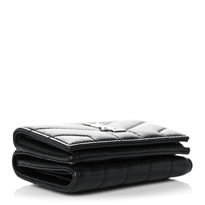 Saint Laurent Lambskin Y Quilted Monogram Loulou Tiny Wallet Black 4 of 12