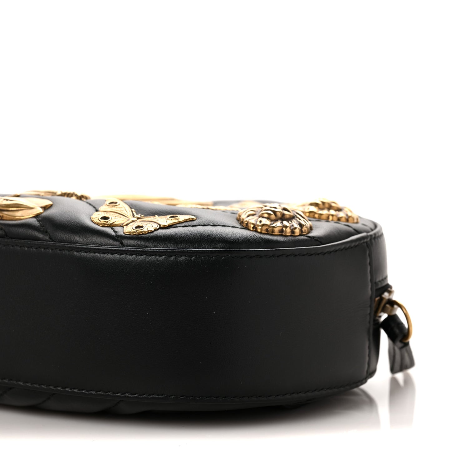 Calfskin Matelasse Animal Studs GG Marmont Belt Bag 85 34 Black