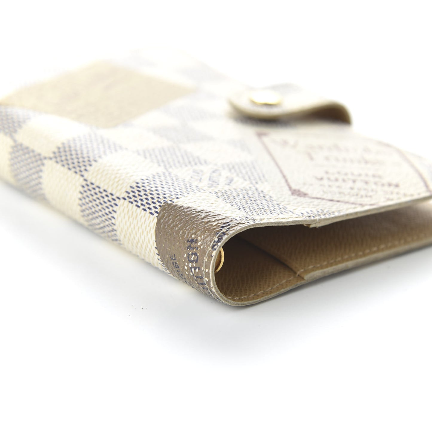 Damier Azur Illustre Small Trunks Labels Ring Agenda Cover