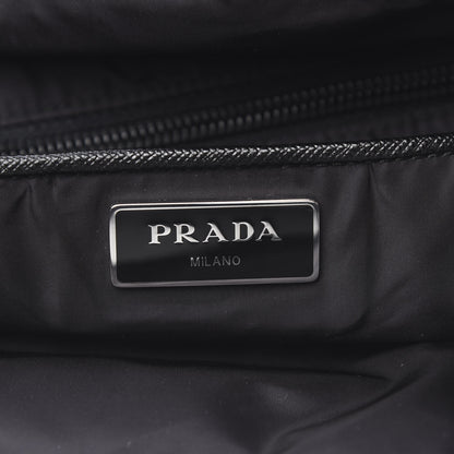 Prada Tessuto Nylon Saffiano Floral Print Tote Black 5 of 10