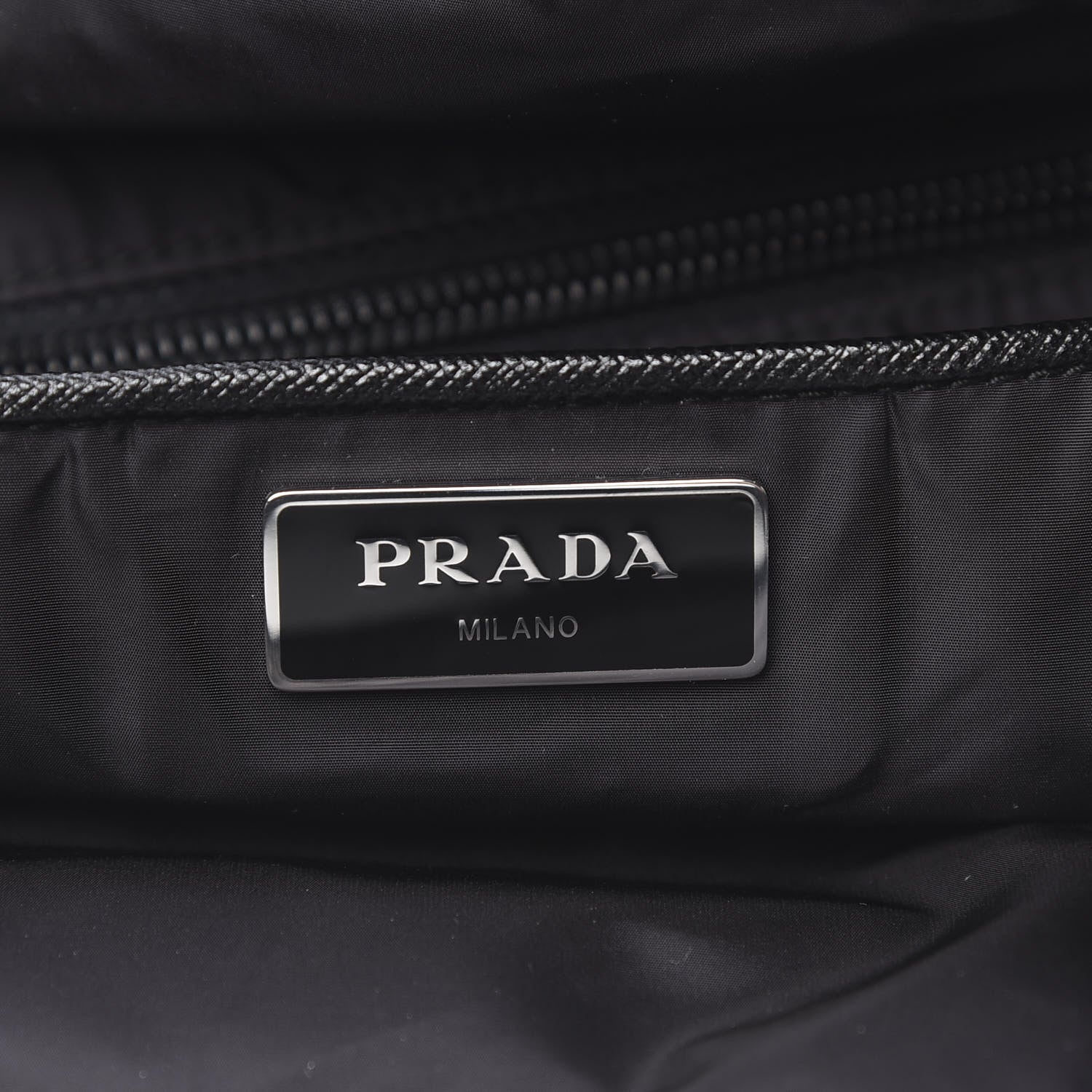 Prada Tessuto Nylon Saffiano Floral Print Tote Black 5 of 10