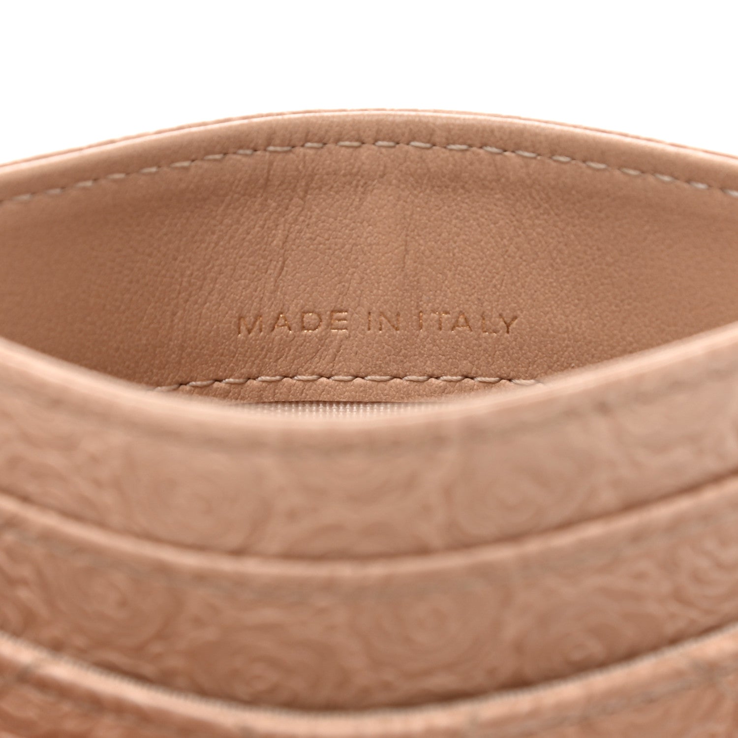 Chanel Camellia Calfskin Embossed Quilted Card Holder Beige 7 of 8