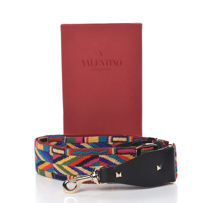 Valentino Garavani Canvas Native Couture 1975 Embroidered Rockstud Guitar Strap Multicolor 5 of 5