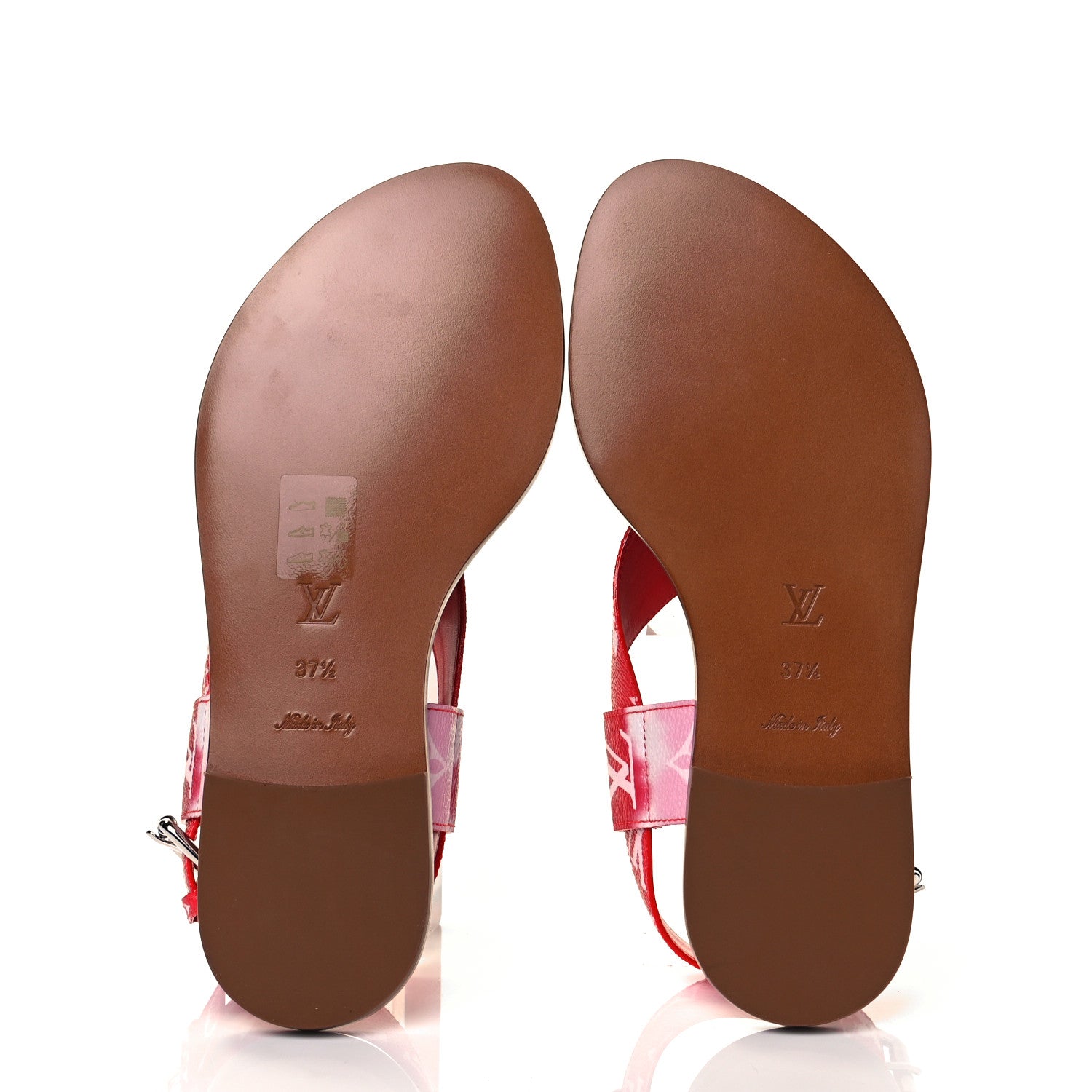 Louis Vuitton Monogram Escale Palma Flat Sandals 37.5 Rouge 6 of 7