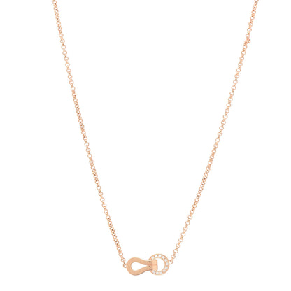 Cartier 18K Pink Gold Diamond Agrafe Paved Pendant Necklace 1 of 6
