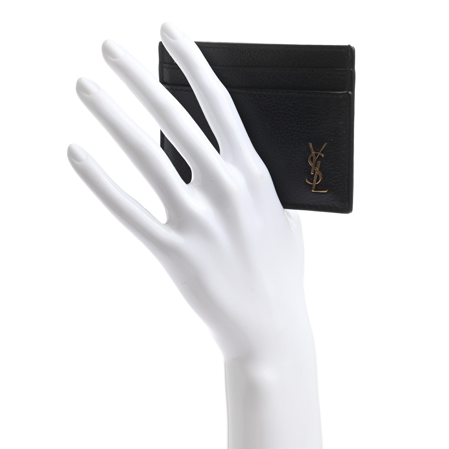 Saint Laurent Grained Calfskin Credit Card Case Black 2 of 7