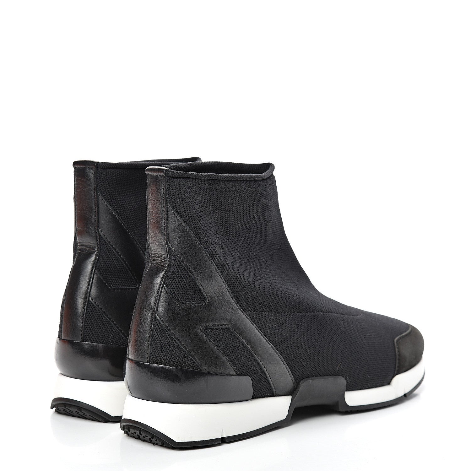 Hermes Mesh Calfskin Suede Soft Sneakers 37 Black 4 of 9