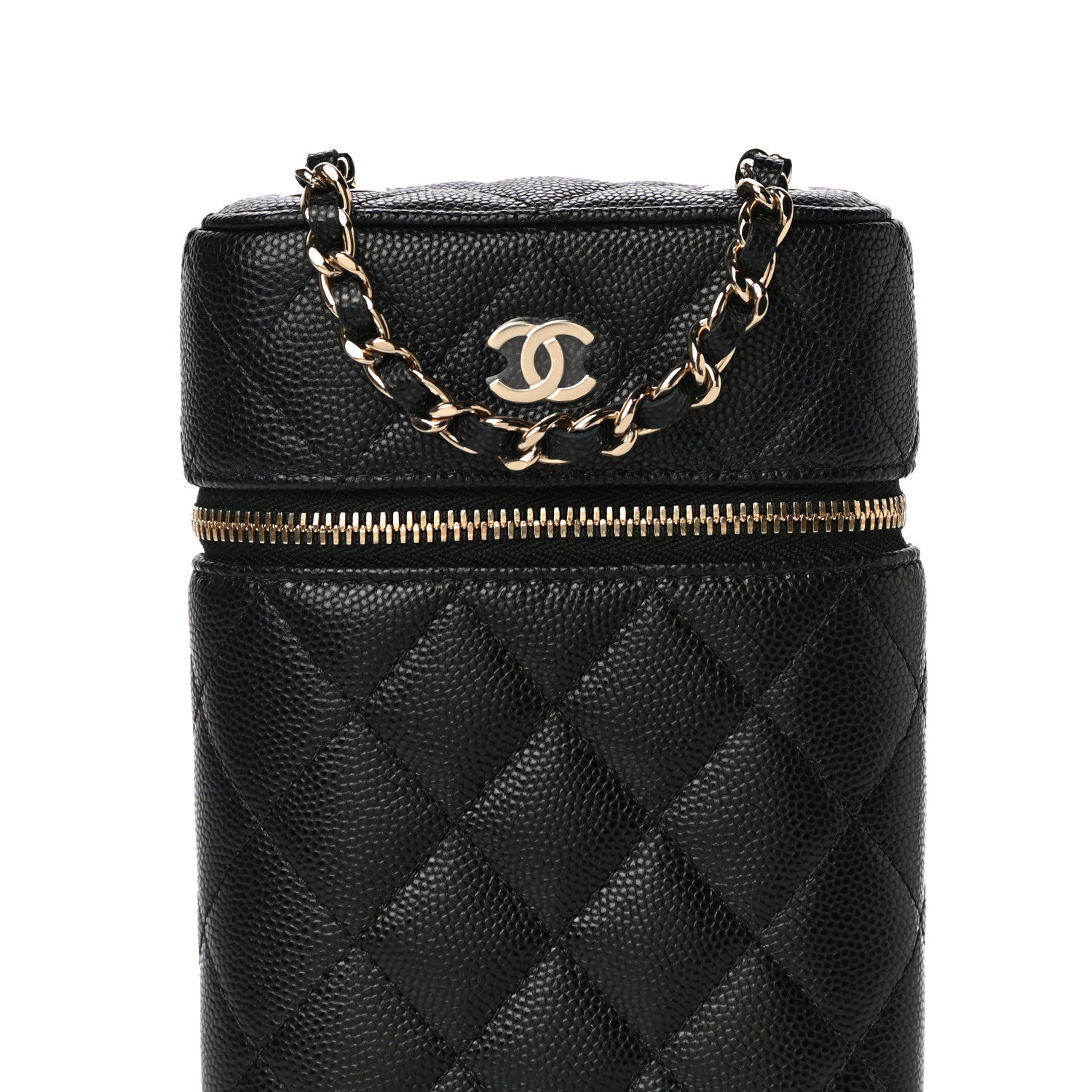Chanel Caviar Quilted Phone Holder With Chain Black 10 of 11