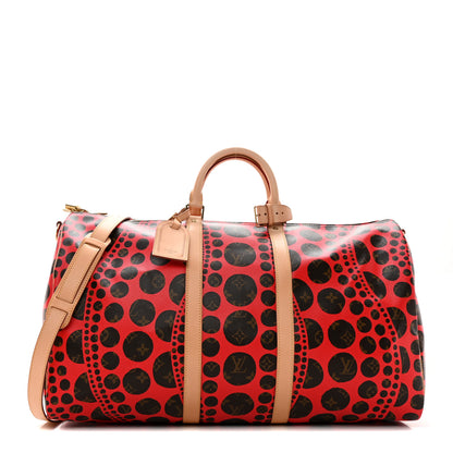 Louis Vuitton Monogram Kusama Pumpkin Dots Keepall Bandouliere 55 Red 1 of 11