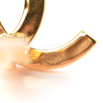 Chanel Metal CC Paris Button Clip On Earrings Gold 4 of 5