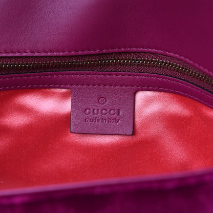 Gucci Velvet Matelasse Small GG Marmont Shoulder Bag Fuchsia Violet Cyclamen 5 of 10