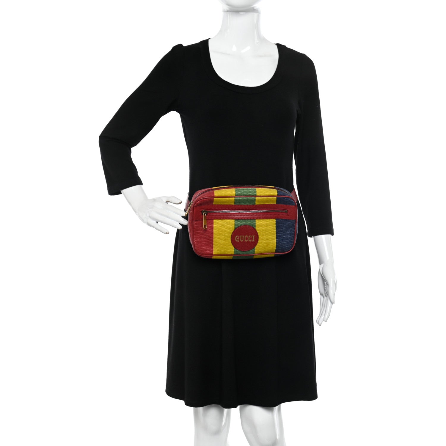 Gucci Canvas Marley Stripe Script Logo Gucci Belt Bag 80 32 Multicolor 2 of 11