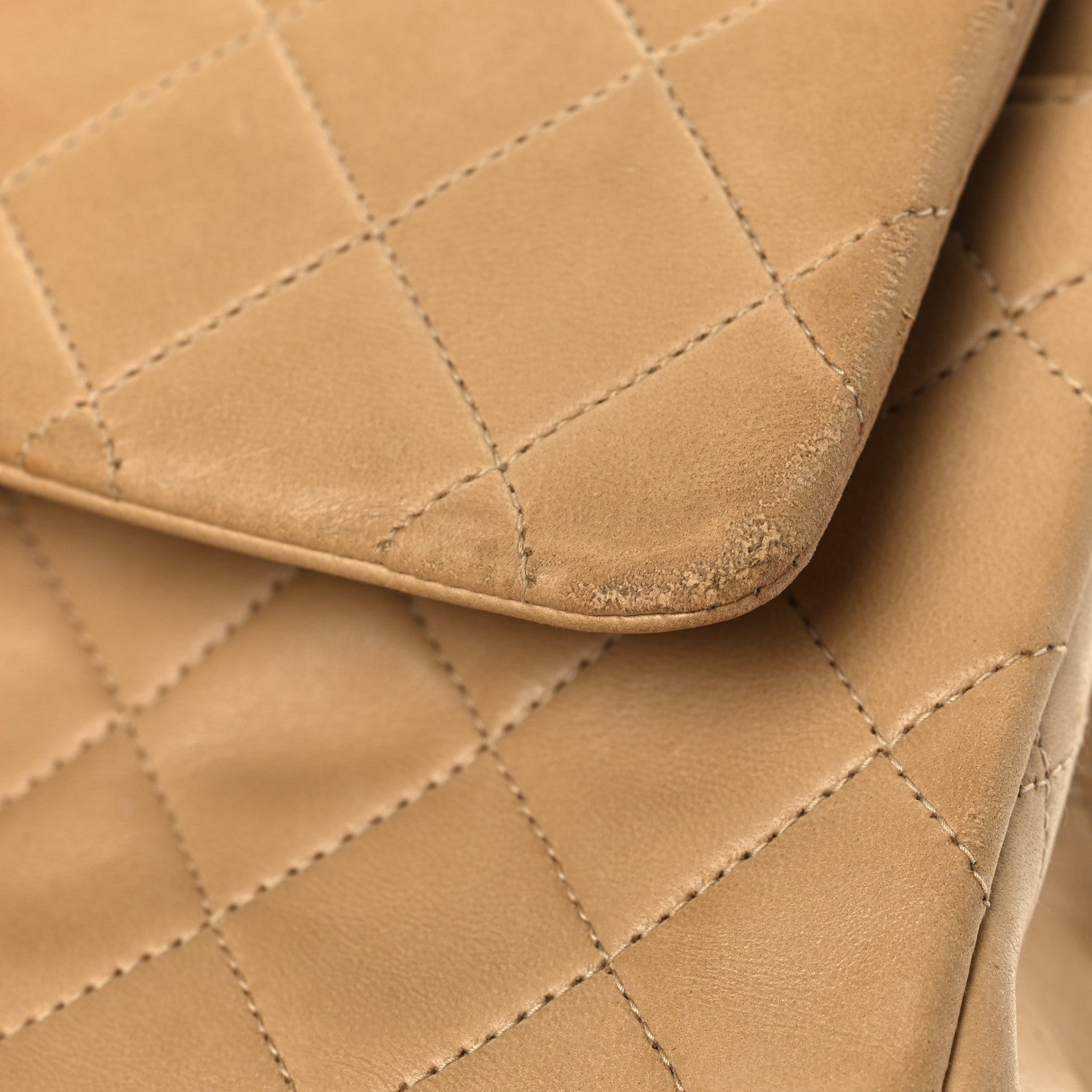 Chanel Lambskin Quilted Medium Double Flap Beige 11 of 15