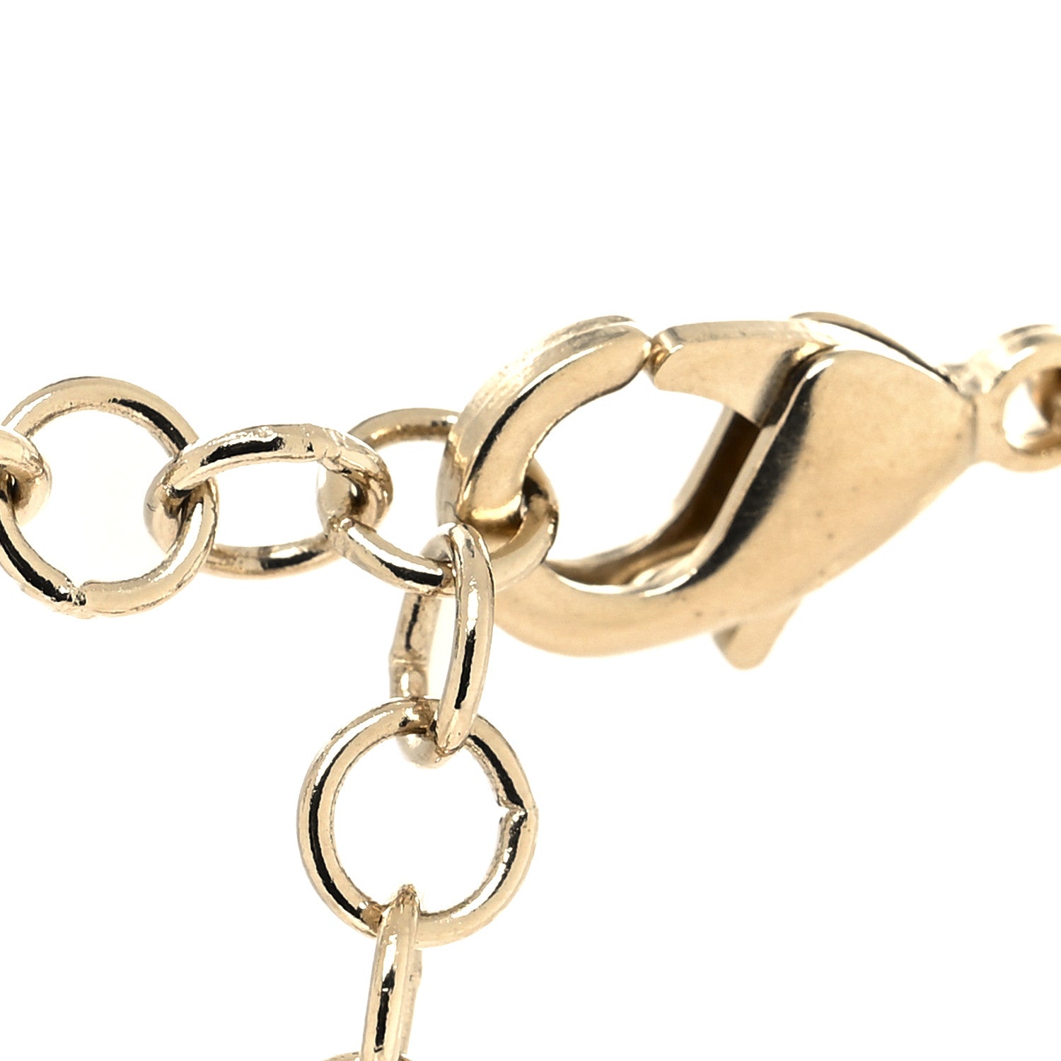 Chanel Pearl Crystal CC Heart Short Necklace Pearly White Gold 4 of 5