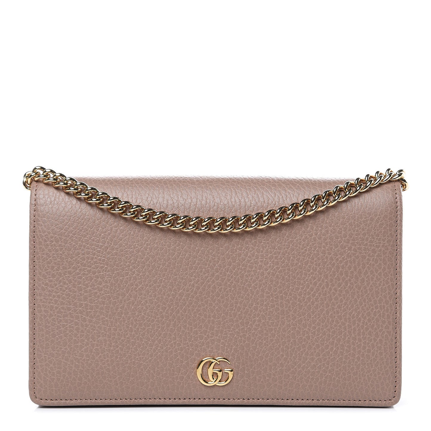 Calfskin Mini GG Marmont Chain Wallet Porcelain Rose