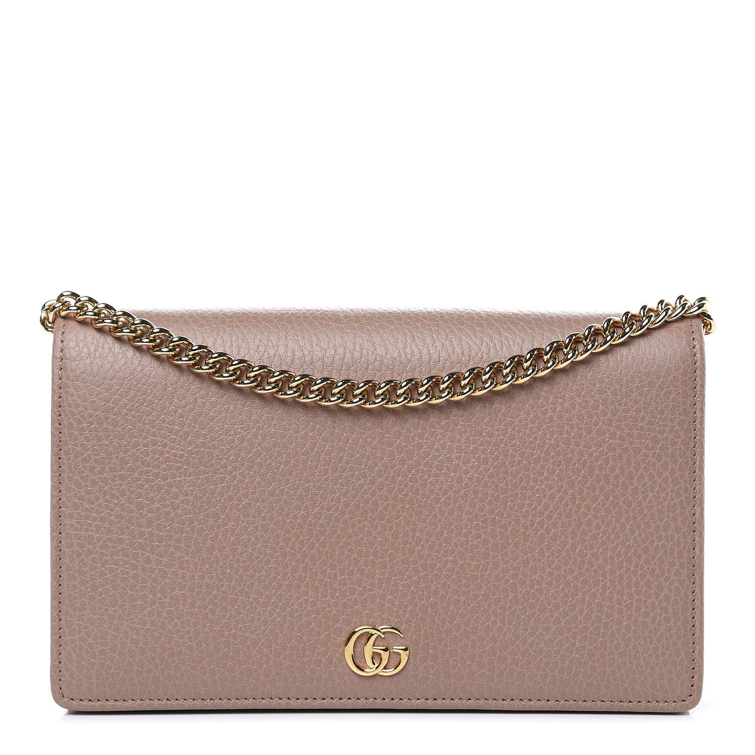 Gucci Calfskin Mini GG Marmont Chain Wallet Porcelain Rose 1 of 10