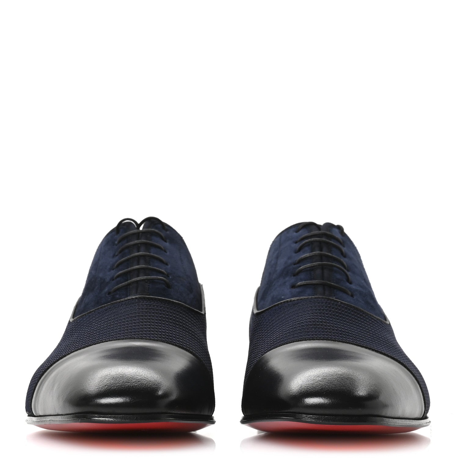 Christian Louboutin Calfskin Suede Tissu Mens Greggo Orlato Flat Oxfords 42.5 Black Nocturne 6 of 16