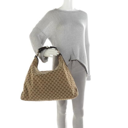Gucci Monogram Large Horsebit Chain Hobo Dark Brown 2 of 7