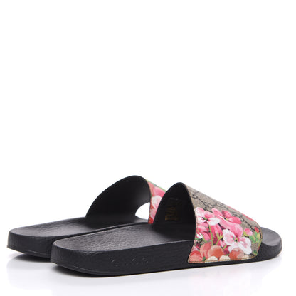 Gucci GG Supreme Monogram Blooms Slide Sandals 38 Beige Multicolor 4 of 8