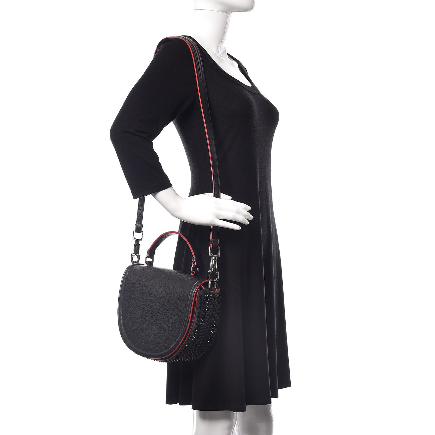 Calfskin Spikes Panettone Messenger Black