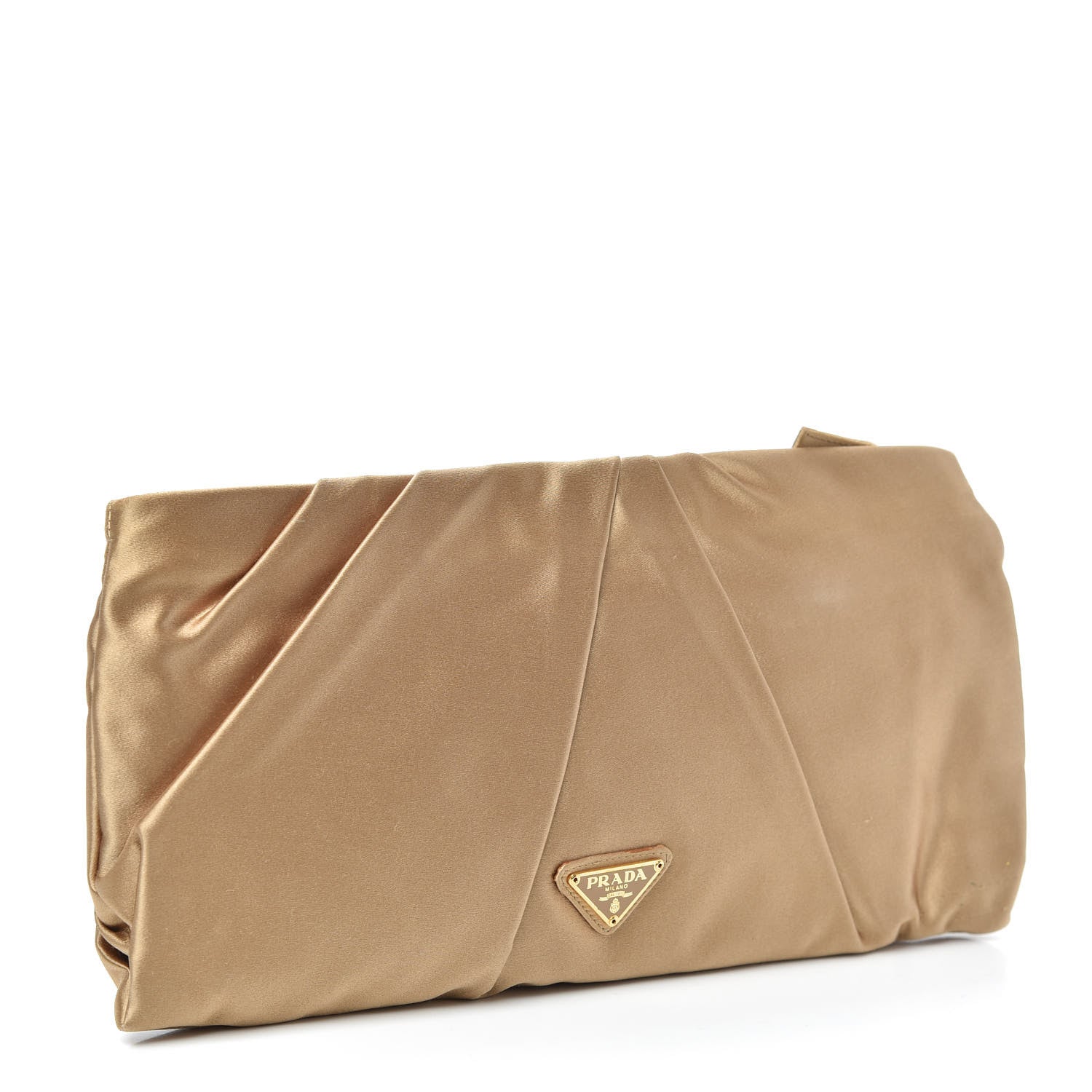 Prada Satin Raso Rose Clutch Naturale Corall 3 of 6