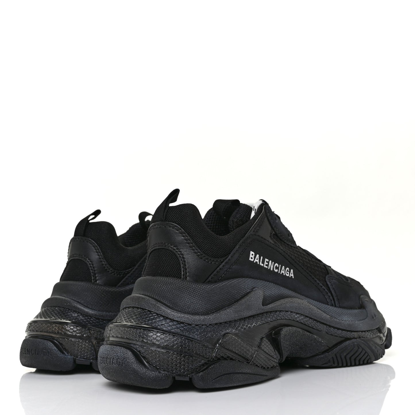 Fabric Mesh Womens Triple S Sneakers 39 Black