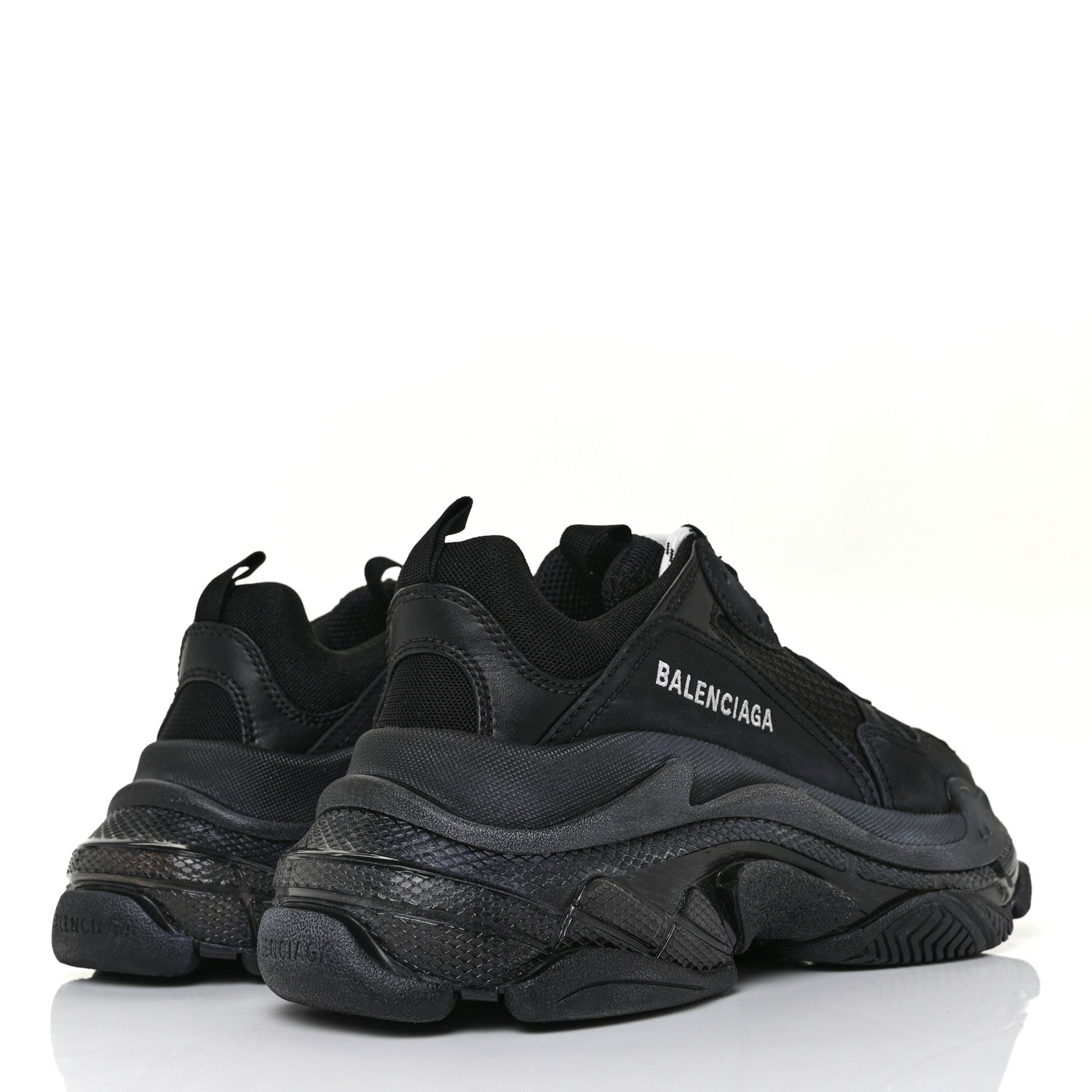 Balenciaga Fabric Mesh Womens Triple S Sneakers 39 Black 4 of 7